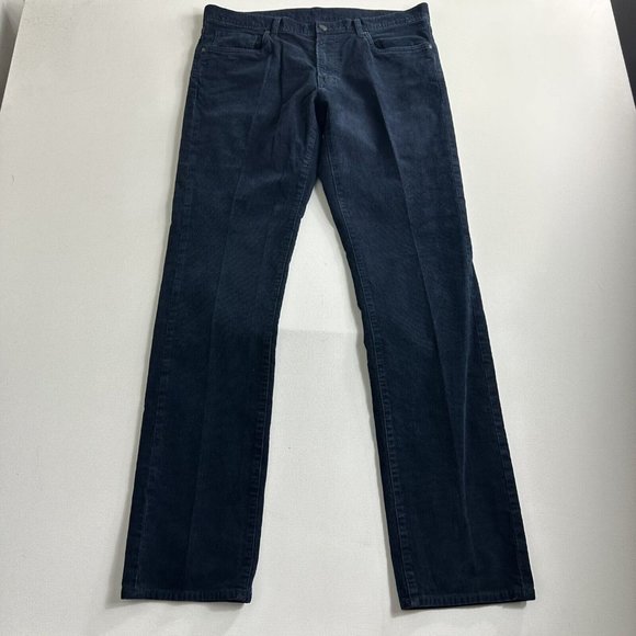 Uniqlo Slim Fit‎ Corduroy Jeans Trousers Dark Blue Size  Mens Size 35x34 Casual - Picture 1 of 9